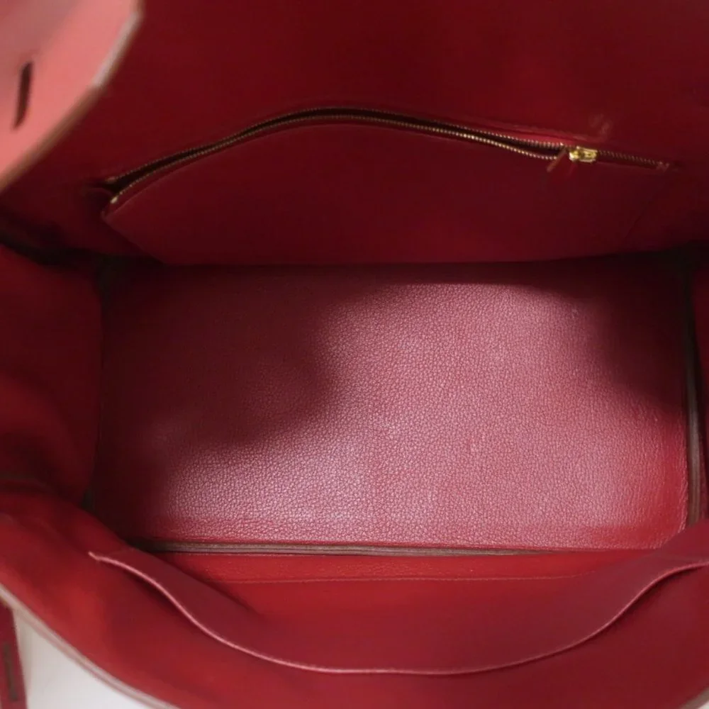 HERMES BIRKIN 35CM ROUGE GARANCE TOGO LEATHER GOLD HARDWARE 2008 - Picture 11 of 14